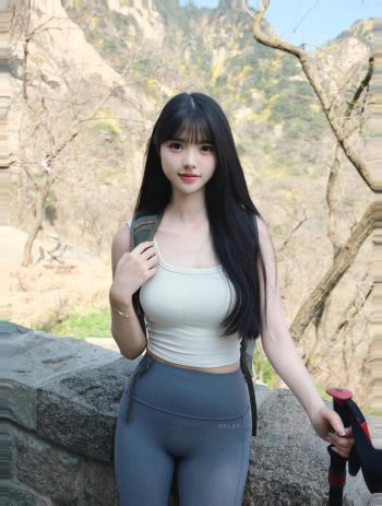 图片[9]-爱爬山的瑜伽裤MM，太甜美了！~-哈哈图库