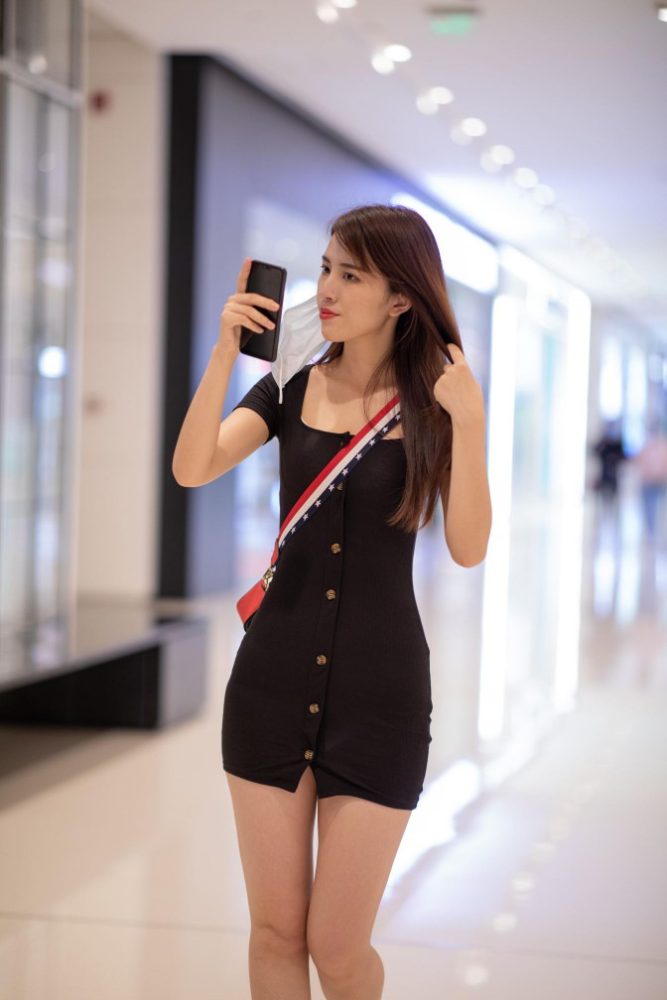 逛商场的黑色包臀裙美丽女孩【385P】00050-哈哈图库