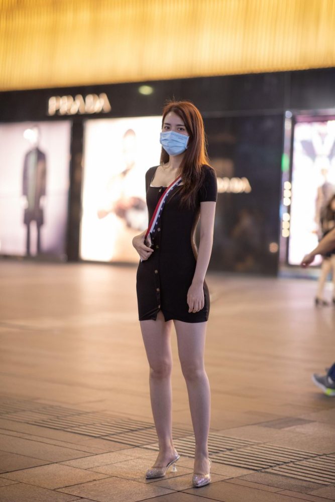 逛商场的黑色包臀裙美丽女孩【385P】00050-哈哈图库