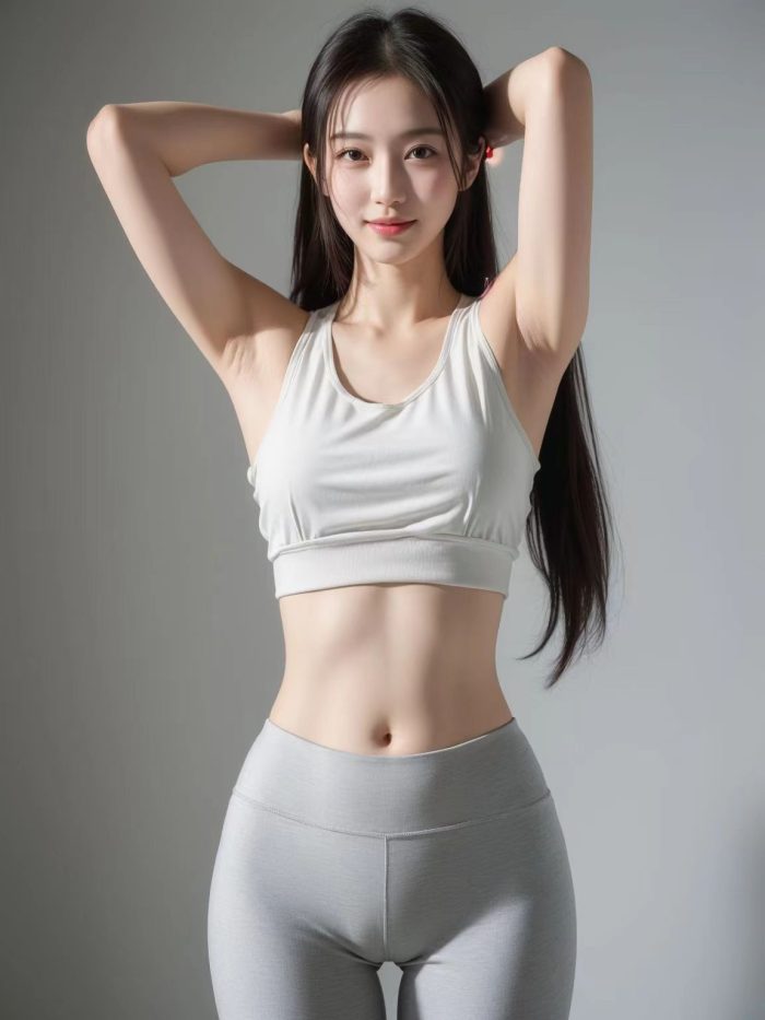 AI瑜伽裤清纯妹子系列图-哈哈图库